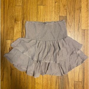 light brown ruffle skirt